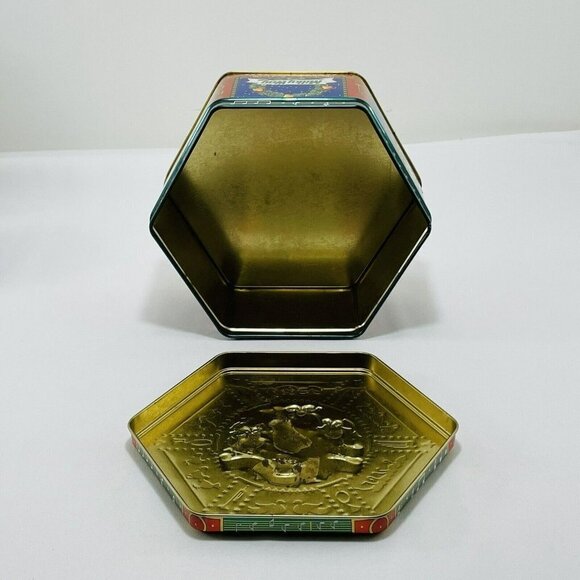 Limited Vintage Milky Way 12 Days Christmas Song Canister Tin Box Hexagon 1999 - Picture 6 of 10